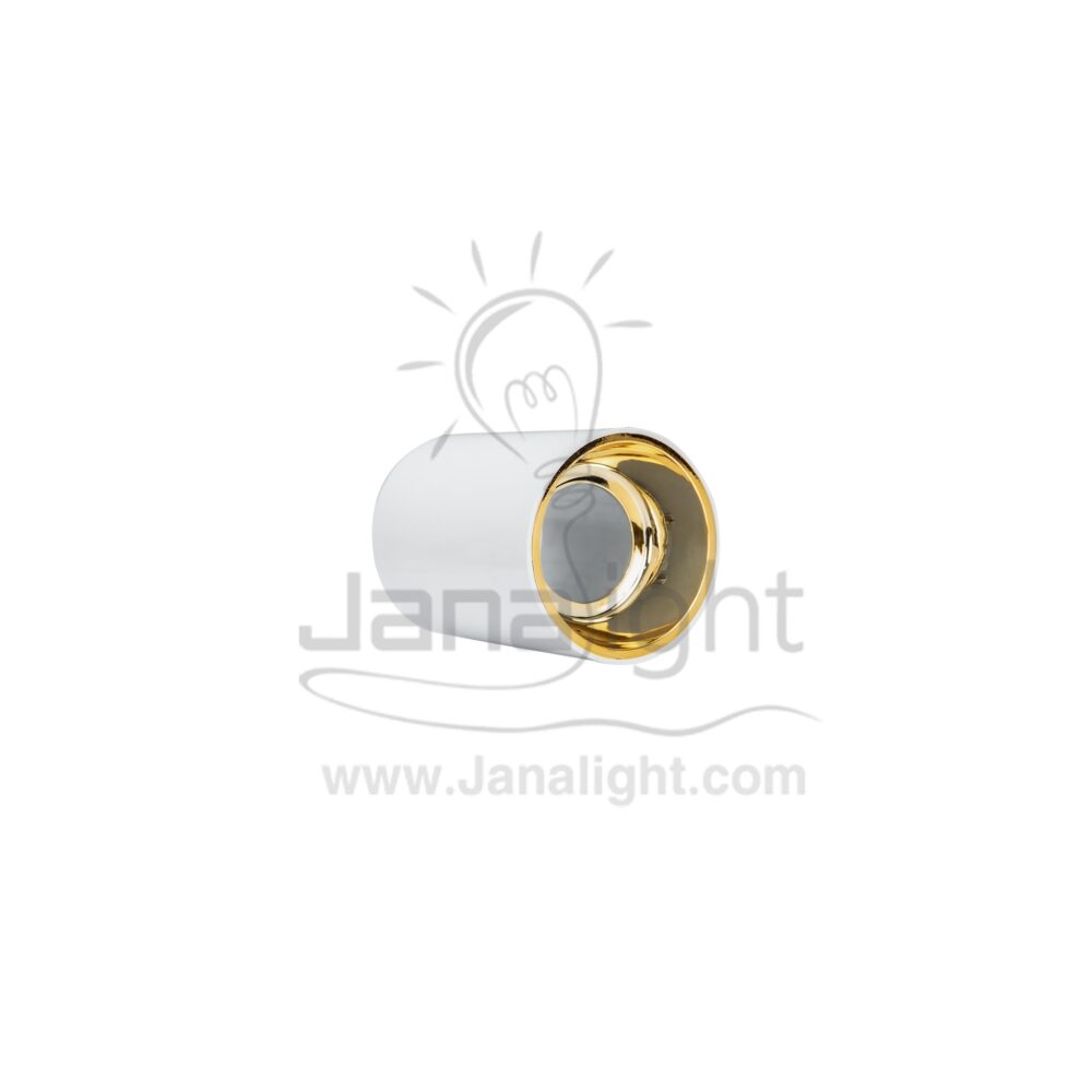 فريم سبوت سلندر فارغ مدور ابيض قلب ذهبي بلاستك cylinder downlight frame plastic white-gold